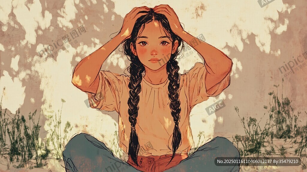 青春風(fēng)少女插畫