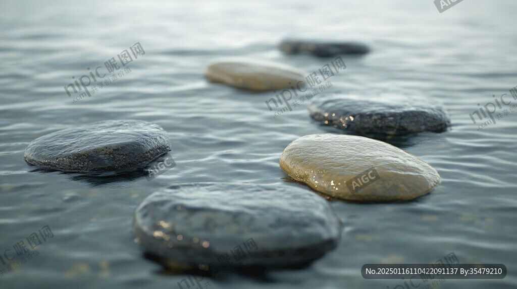 河底石頭湖泊卵石