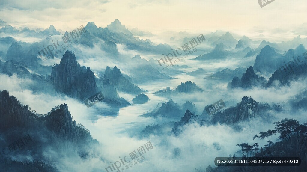 霧霾山水畫(huà)