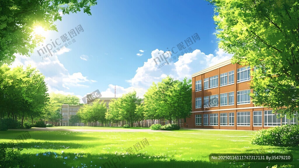 清爽校園背景