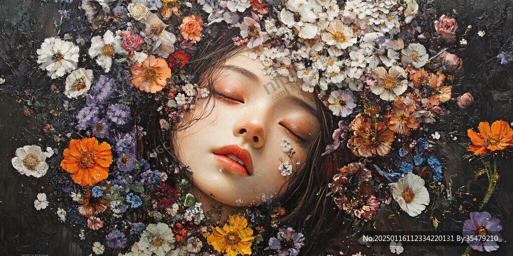 唯美少女與花系列