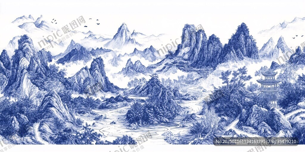 長卷橫意境新中式山水