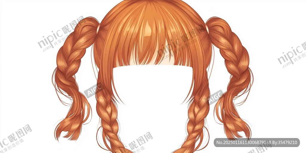 長辮女孩素材