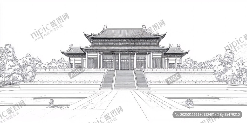 東大殿線(xiàn)稿