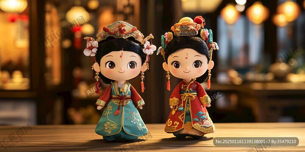 中式小夫妻玩偶