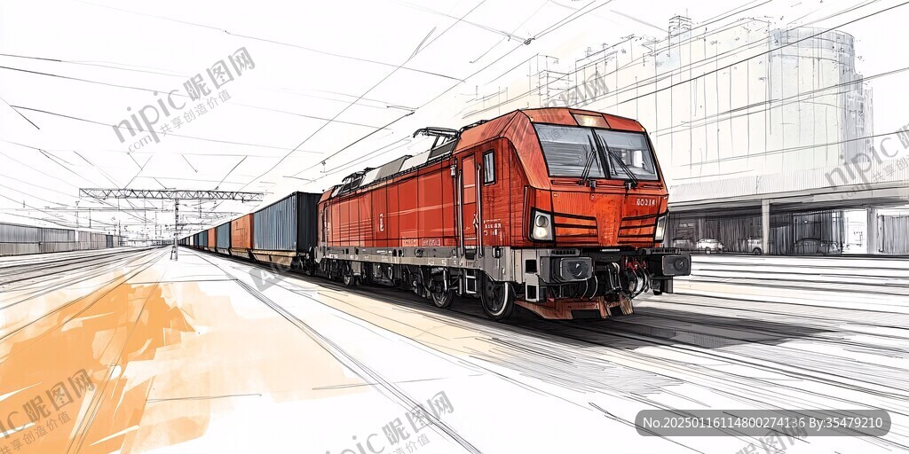 火車站插畫