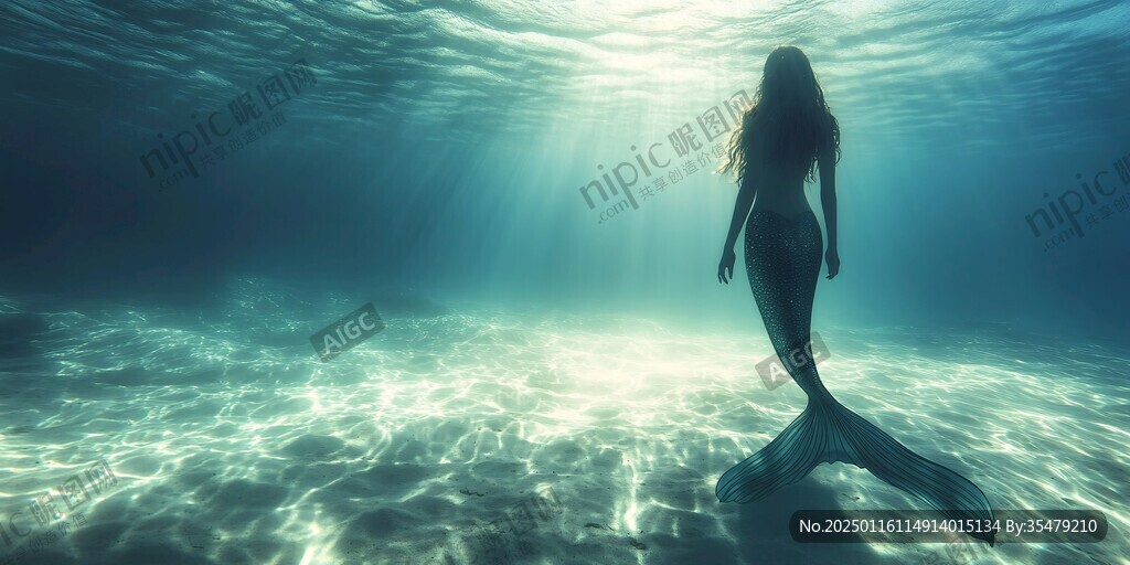 人魚(yú)美女背影