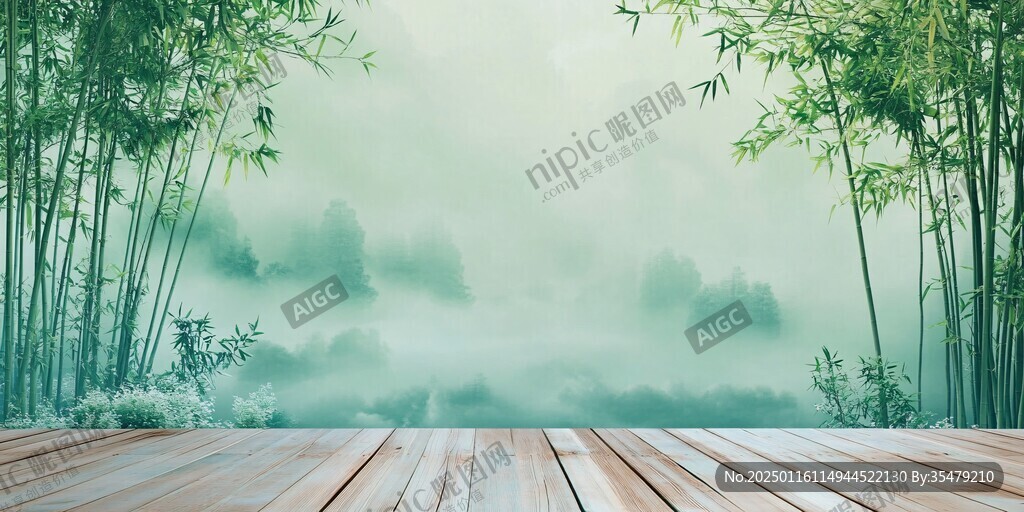 唯美竹林背景