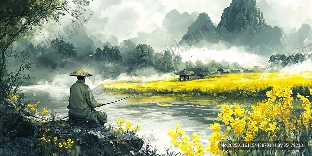 春江垂釣圖