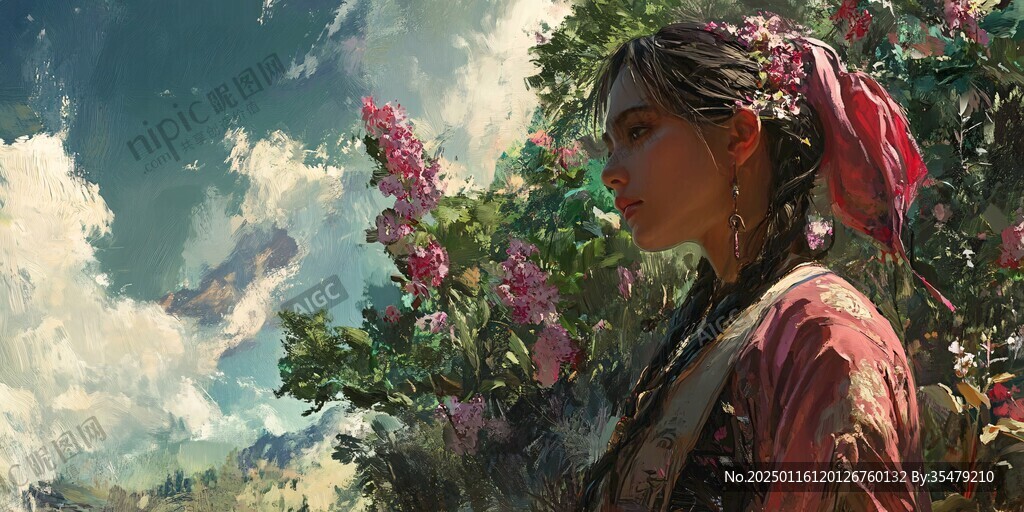 維吾爾族水彩