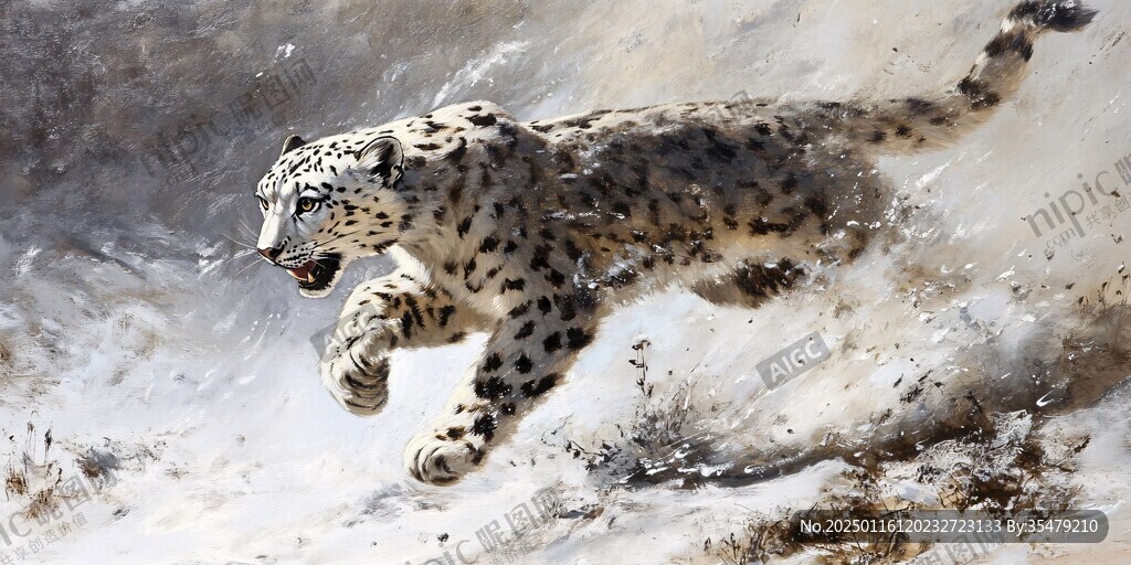 獵豹油畫