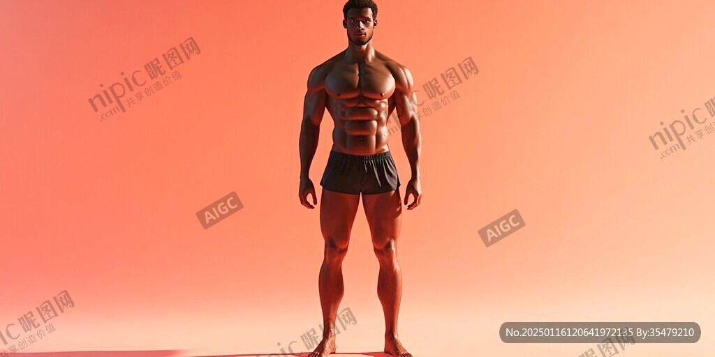 肌肉男塑像