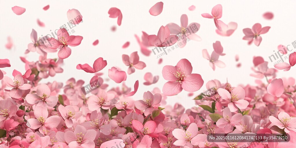 唯美花瓣創意桃花