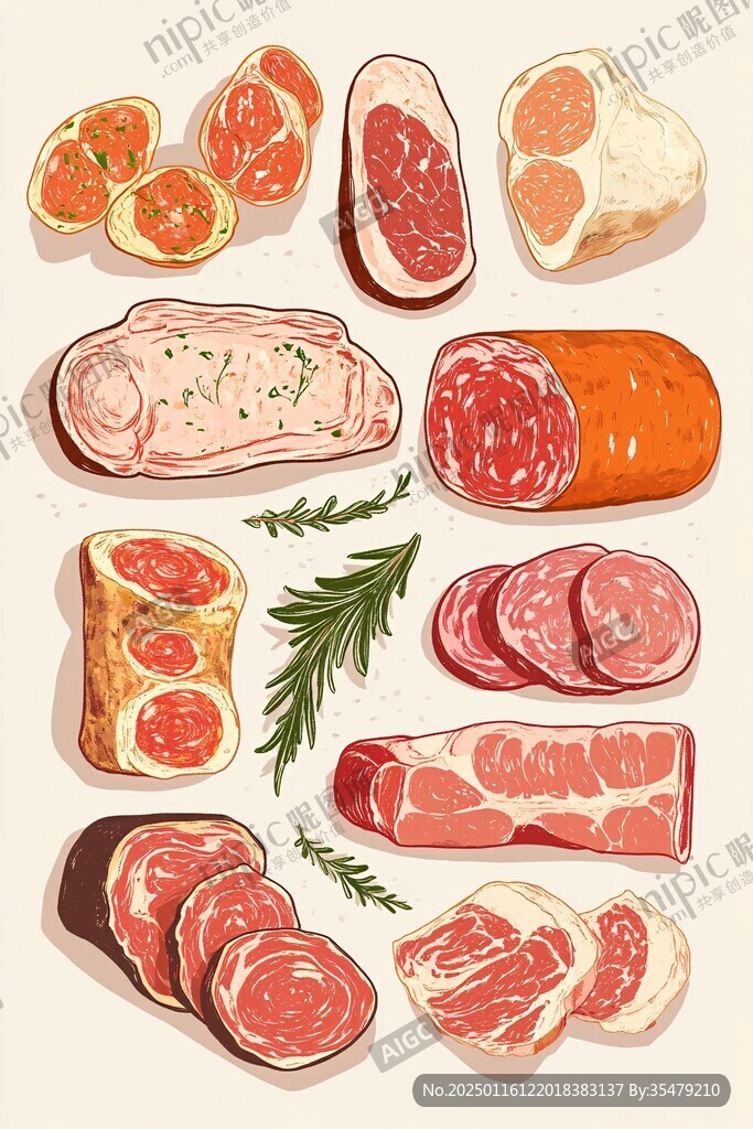 餐飲肉類(lèi)插畫(huà)