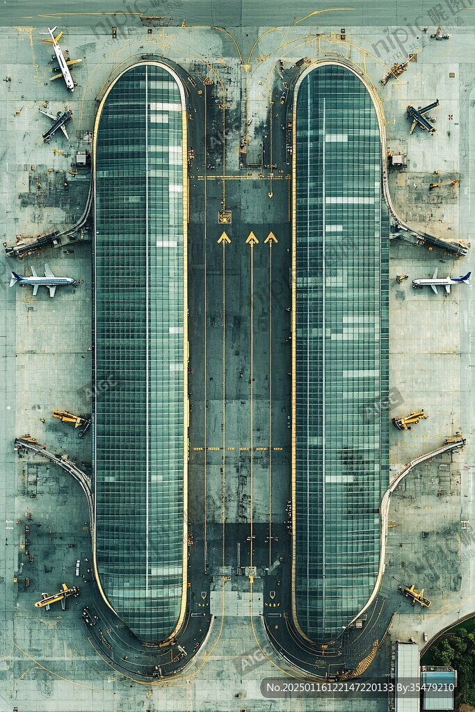 對稱建筑航拍