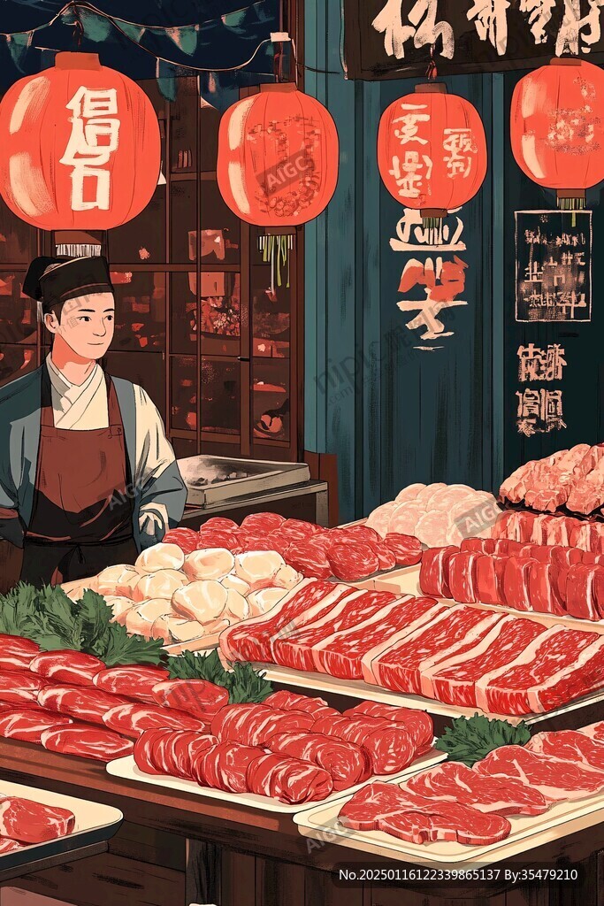 肉鋪插畫