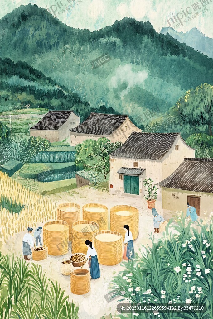 曬茶插畫