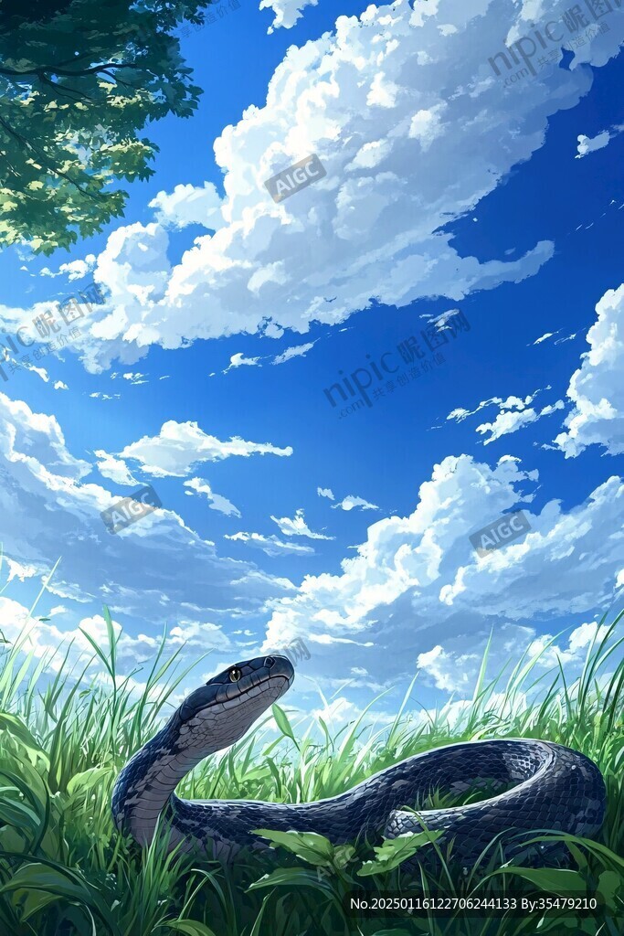 蛇六月插畫