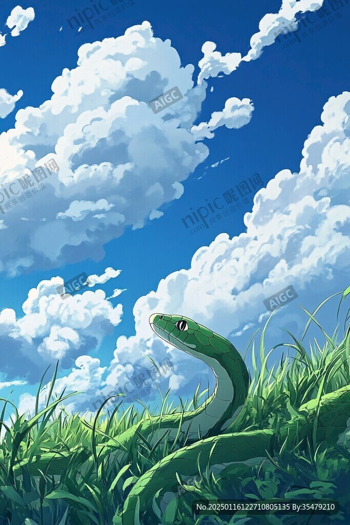 蛇六月插畫