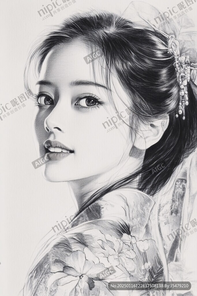高清手繪美女