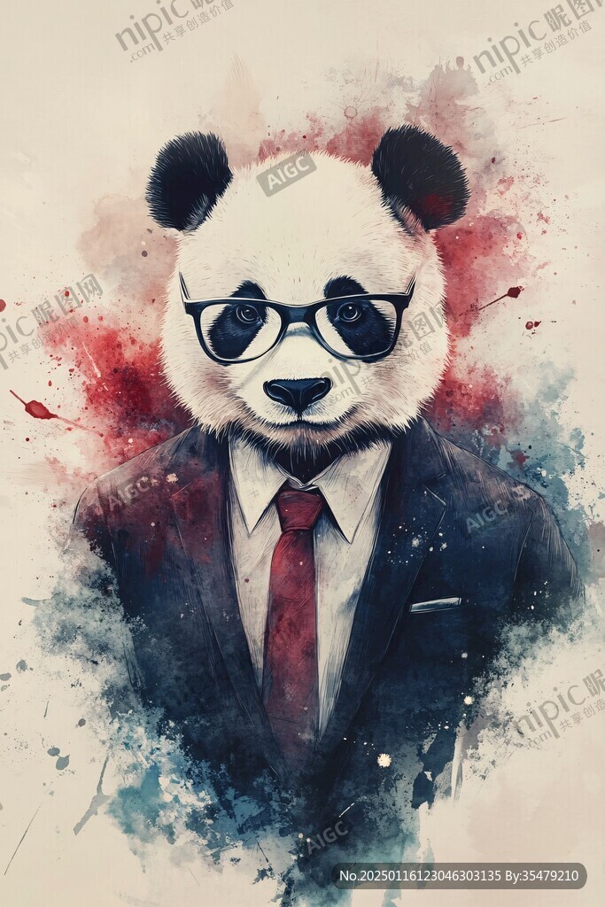 穿西裝的熊貓