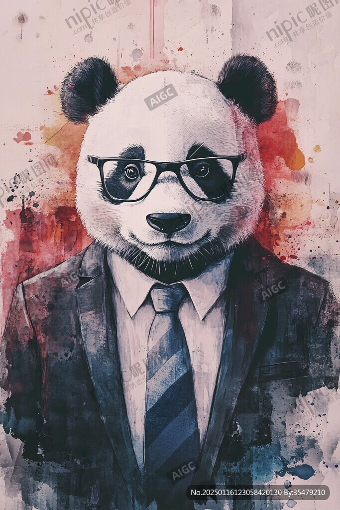 穿西裝的熊貓