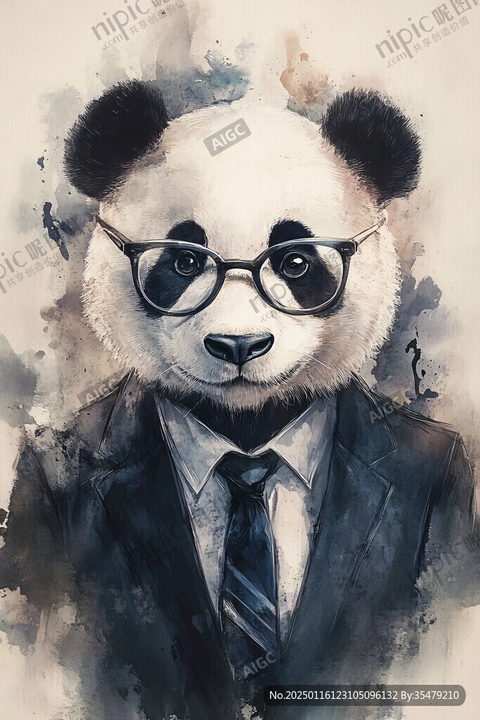 穿西裝的熊貓
