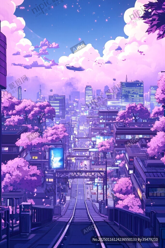 紫色浪漫街道