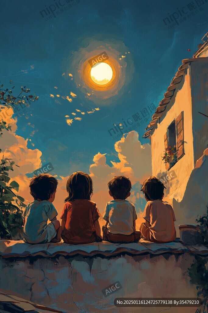 小時候場景插畫