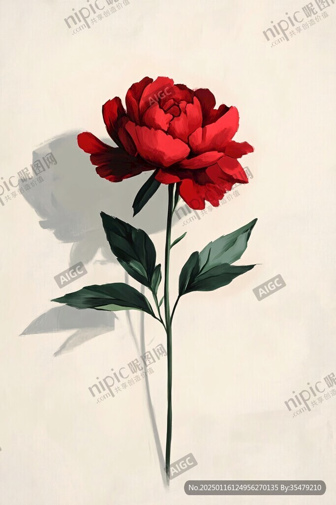3d紅色花