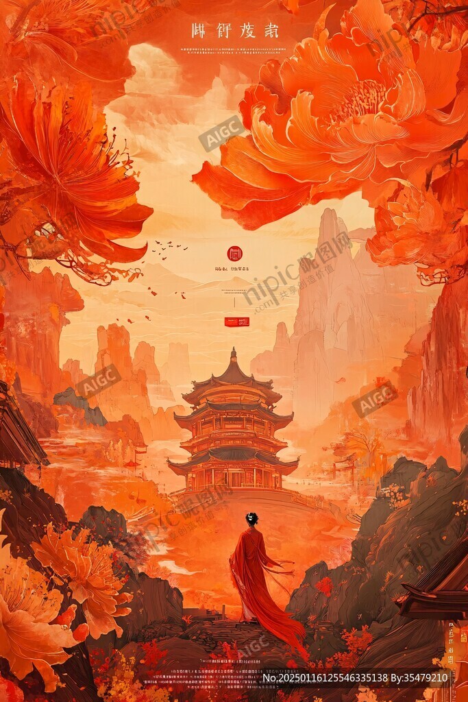 黃鶴樓插畫海報