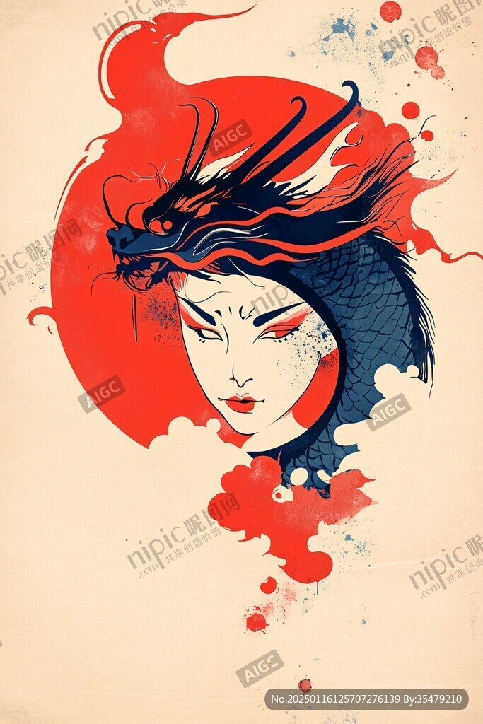 京劇花旦插畫