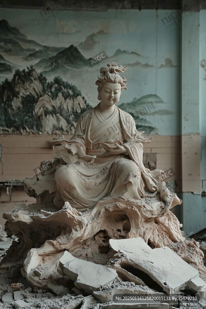 高清廟宇人物雕塑