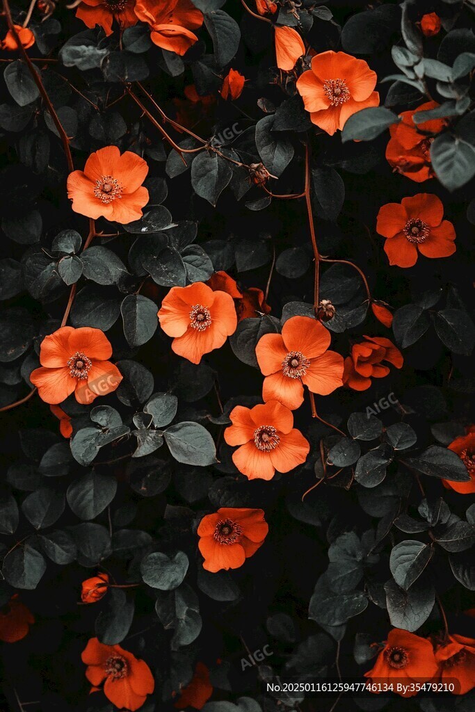 顏色艷麗橘紅色桂花
