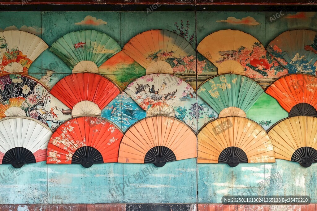 扇形墻畫