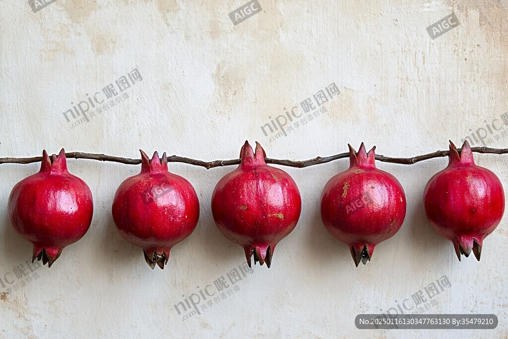 石榴與墻面