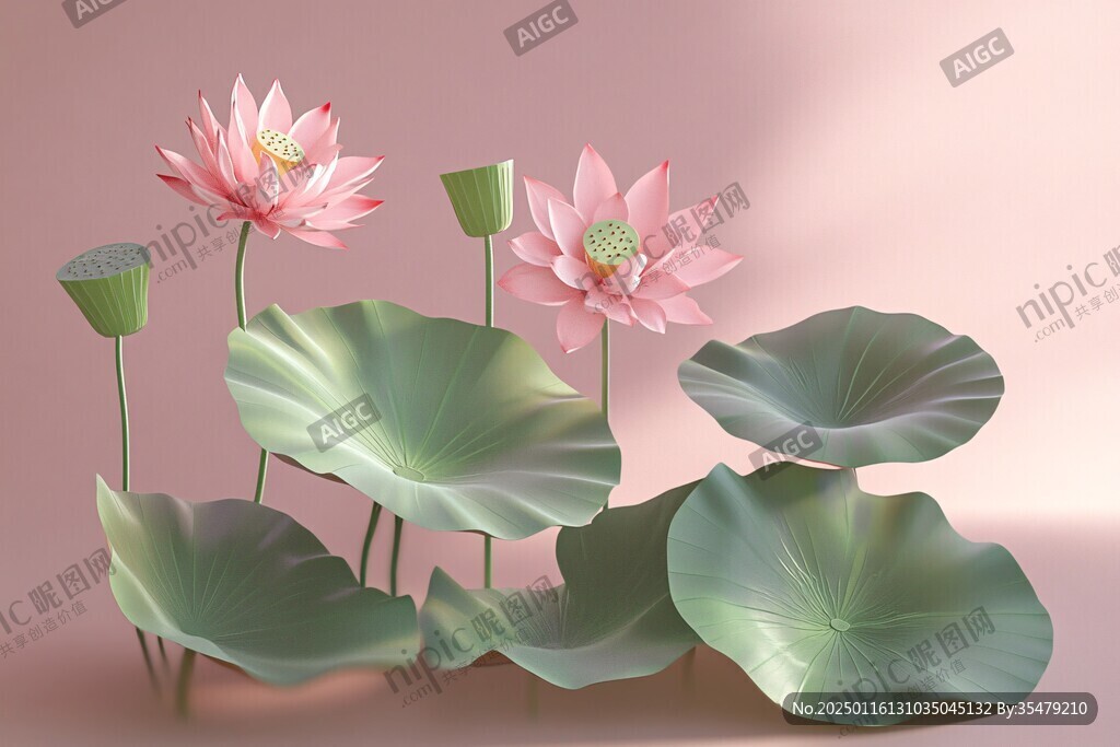 3d荷花背景