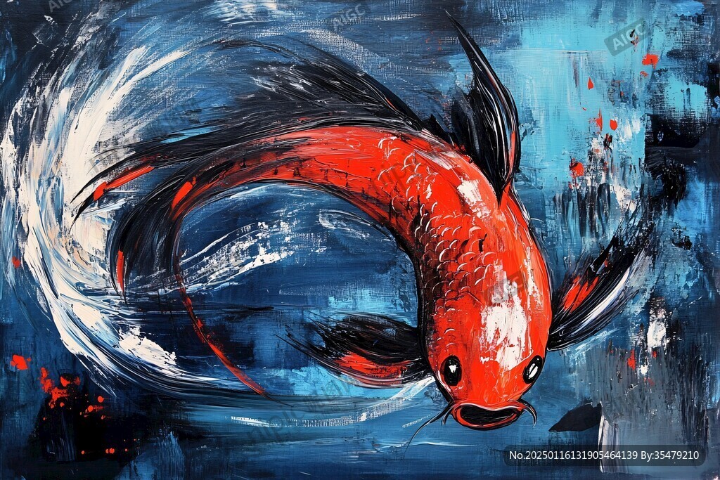 紅鯉魚手繪