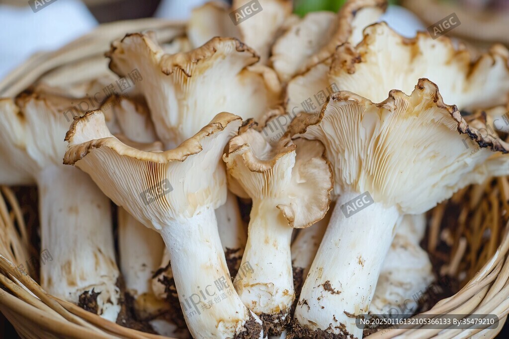一籃新鮮松茸菇
