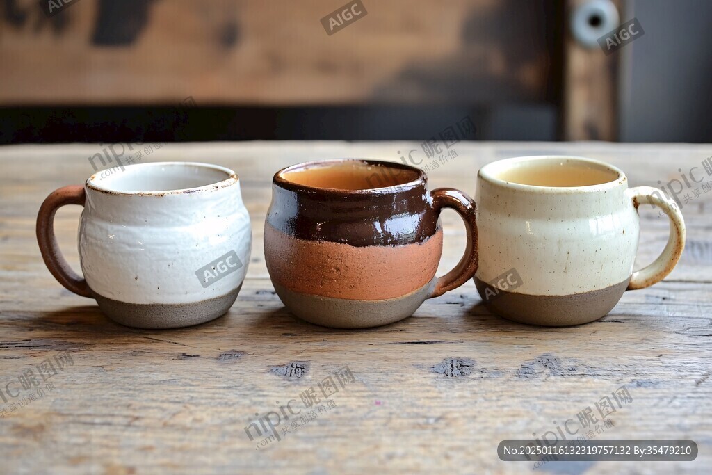 低溫釉多色陶器