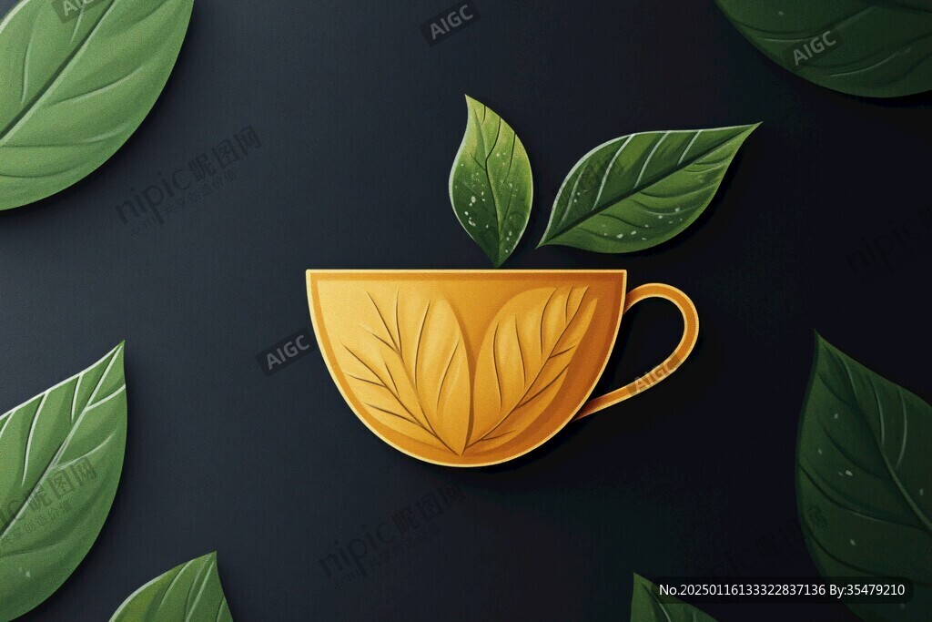 創(chuàng)意茶葉插圖