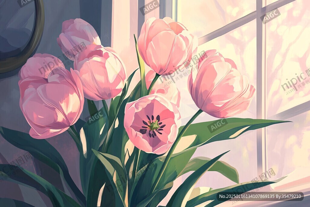 郁金香插畫