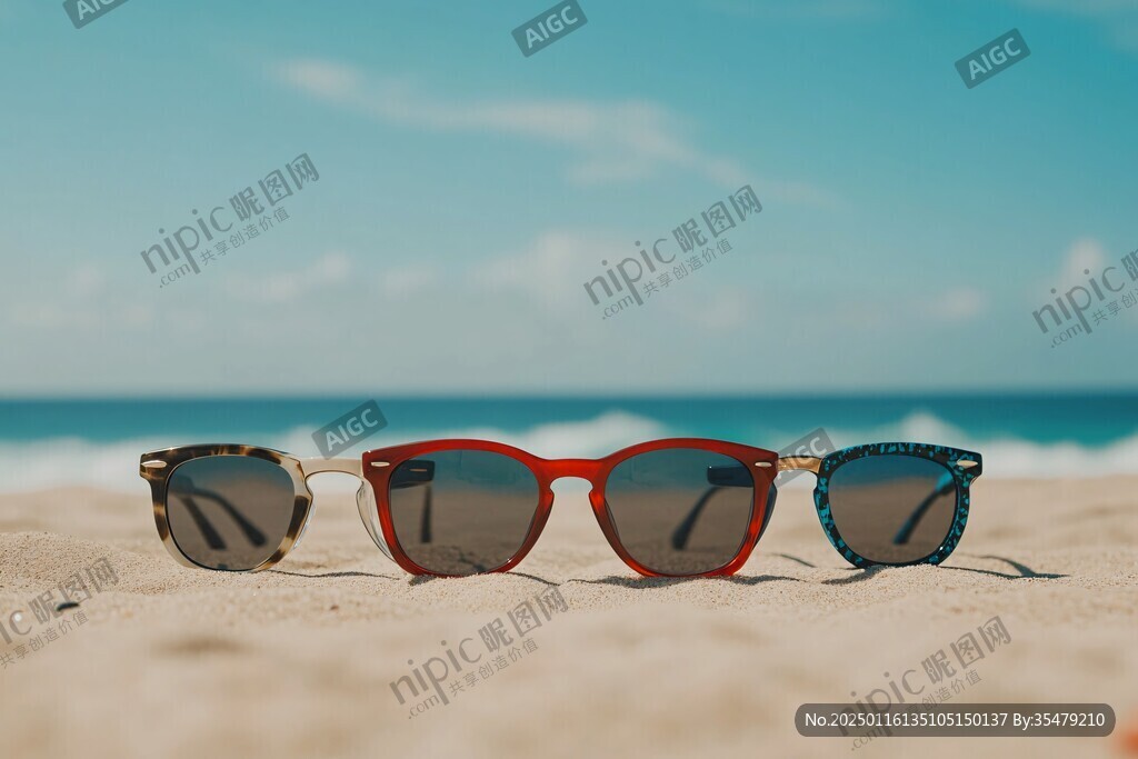眼鏡里的海邊景色