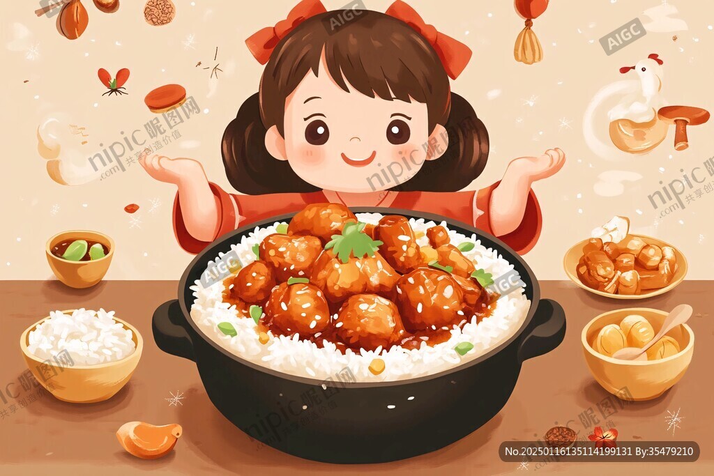 肥腸飯插畫
