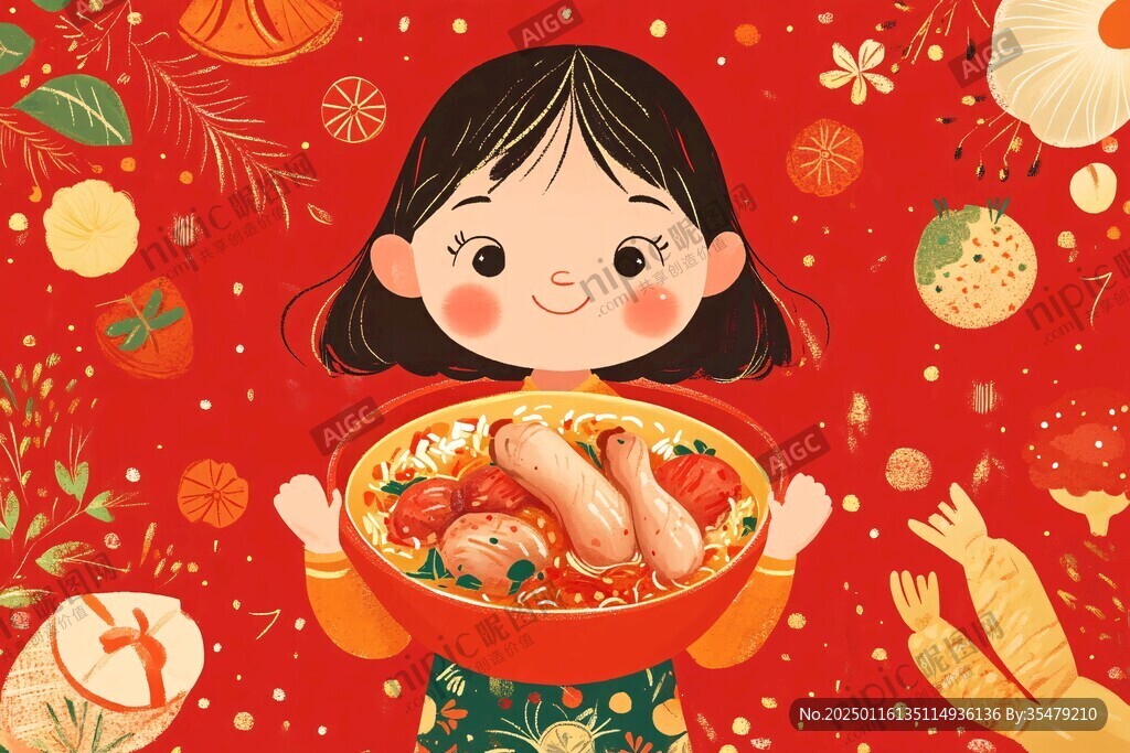 新年小朋友食品美食