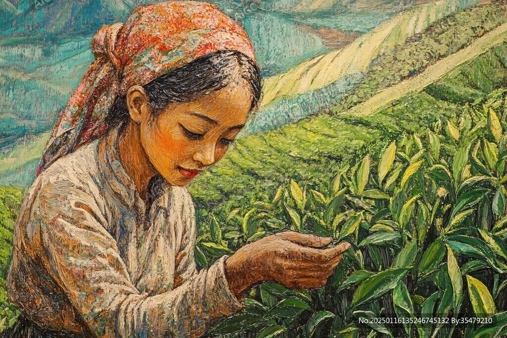 采茶女裝飾畫