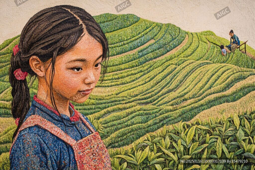 茶山小女孩