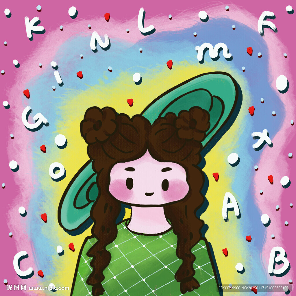 手繪插畫女孩