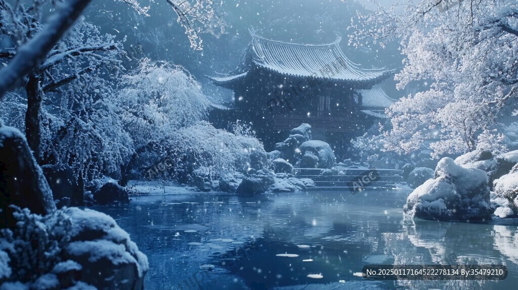 古風雪景