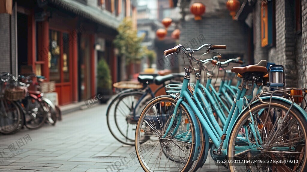 停在胡同里的自行車